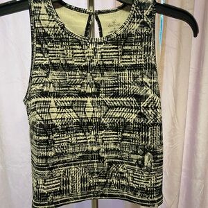 Decree Black and Cream Women's Cropped Top
